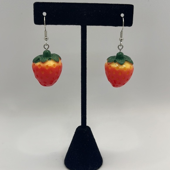 3 For $20 3D Strawberry 🍓 Dangle Earrings “You Pick 3” - Picture 4 of 7